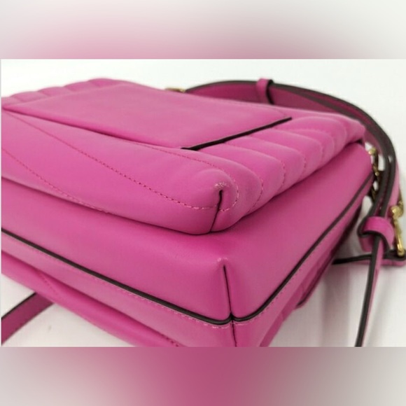 Tory Burch Kira Chevron Convertible Shoulder Bag Top Handle Bag PINK - Picture 6 of 11